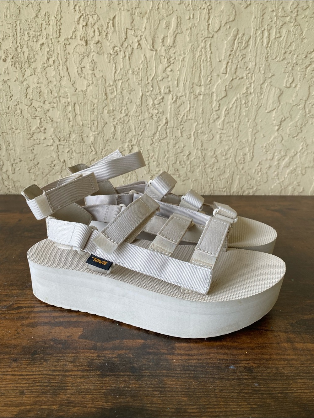 Teva Women's Mevia Platform Strap Sandals in Light Beige - Picture 2 of 7